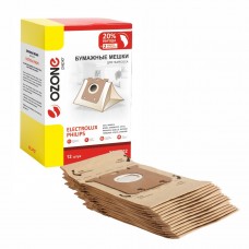 Мешки пылесборники OZONE XXL-P02, для Electrolux, тип S-Bag, бумажные, 12шт. + 2 микрофильтра
